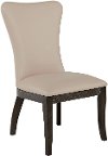 Ivory and Dark Oak Upholstered Traditional Dining Chair - Tessy-1