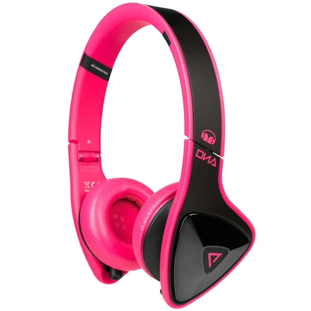 MH-DNA-ON-BK-PNK-CA Monster Laser Pink DNA On-Ear Headphones-1