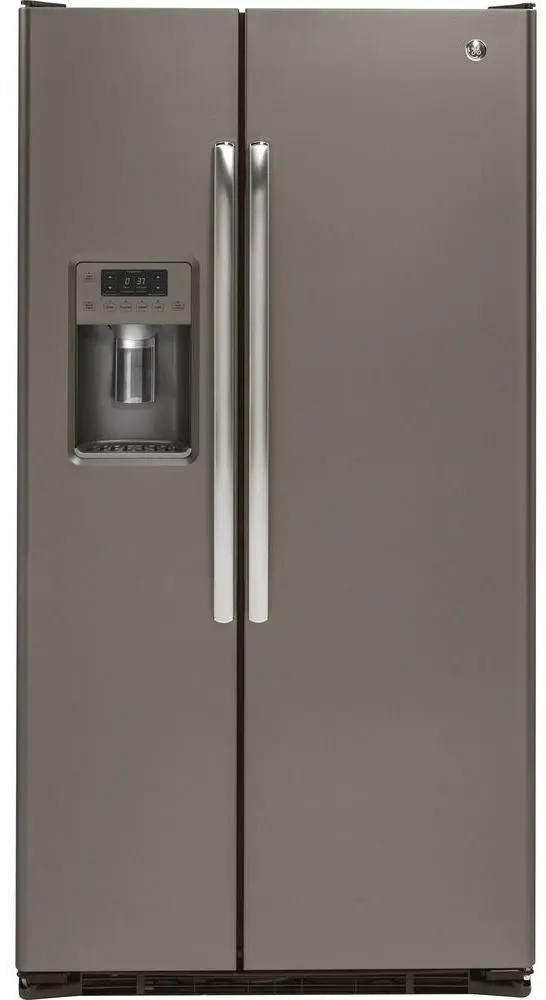 GZS22DMJES GE 22 cu ft Side by Side Refrigerator - Counter Depth Slate-1