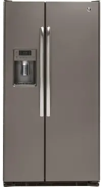 GZS22DMJES GE 22 cu ft Side by Side Refrigerator - Counter Depth Slate