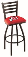 25 Inch Ladder Back Swivel Counter Stool - U of U