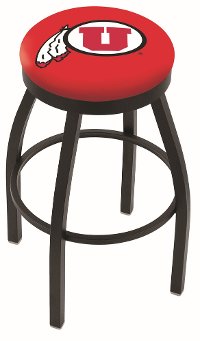 L8B2B25UtahUn U of U Black 25 Inch Counter Stool