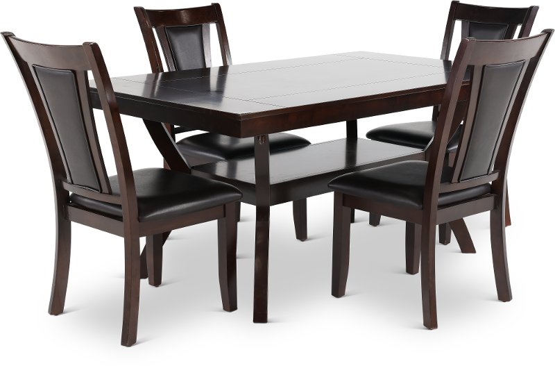 Dark Cherry 5 Piece Dining Set Brent Rc Willey Furniture Store