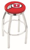 L8C2C30UtahUn Chrome 30 Inch Bar Stool - U of U