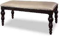 Dark Oak Upholstered Traditional Dining Bench - Tessy