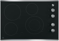 JP3530SJSS GE 30 Inch Smoothtop Electric Cooktop with Silver Knobs - Stainless Steel-2