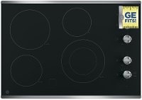 JP3530SJSS GE 30 Inch Smoothtop Electric Cooktop with Silver Knobs - Stainless Steel-3