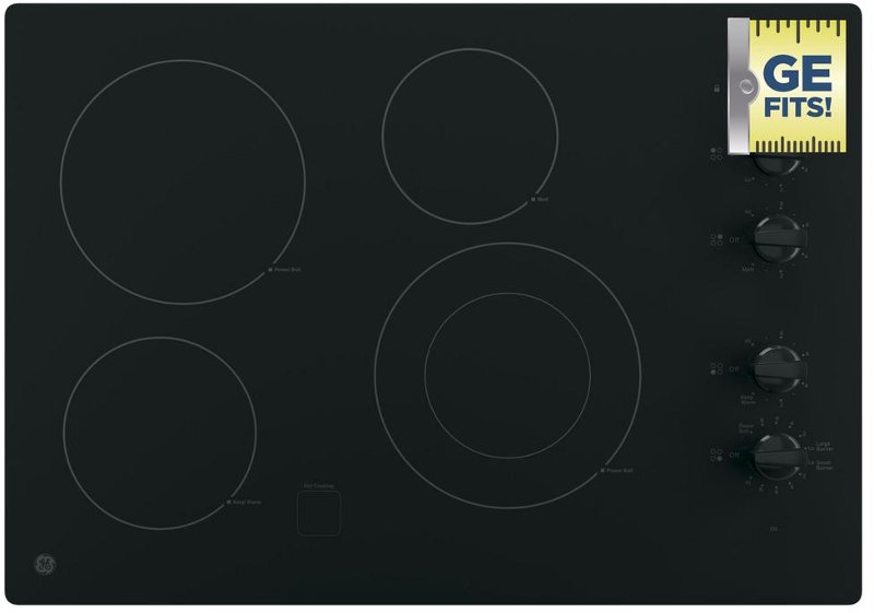 Ge 30 Inch Smoothtop Electric Cooktop With Black Knobs Black