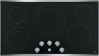 JP3536SJSS GE 36 Inch Smoothtop Electric Cooktop with Silver Knobs - Stainless Steel