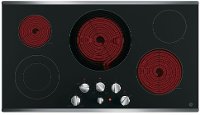 JP3536SJSS GE 36 Inch Smoothtop Electric Cooktop with Silver Knobs - Stainless Steel-2