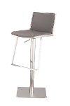 Stainless Steel & Gray Adjustable Bar Stool - Ibiza