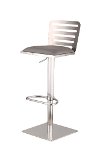 Stainless Steel & Gray Adjustable Bar Stool - Delmar