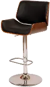 London Black and Chrome Swivel Adjustable Bar Stool