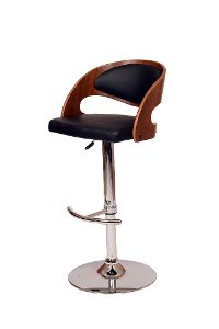 Black/ Walnut Swivel Adjustable Bar Stool - Malibu