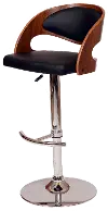 Malibu Black Walnut Swivel Adjustable Bar Stool