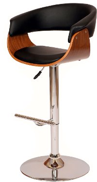 Black/ Walnut Swivel Adjustable Bar Stool - Paris