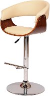 Cream/ Walnut Swivel Adjustable Bar Stool - Paris