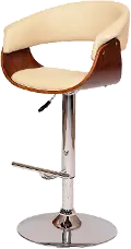 LCPASWBACRWA Paris Cream and Walnut Adjustable Swivel Bar Stool