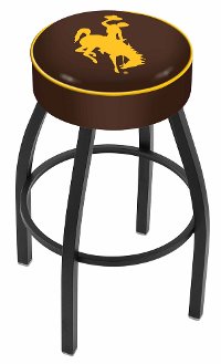 L8B125Wymng Black 25 Inch Cushion Counter Stool - University of Wyoming