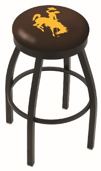 Black 30 Inch Swivel Bar Stool - University of Wyoming