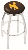 Chrome 25 Inch Swivel Counter Stool - University of Wyoming