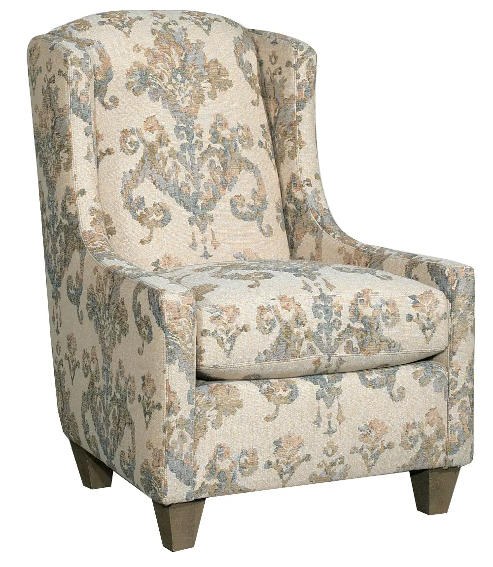Logan Tan Pattern Upholstered Casual Traditional Accent Chair-1