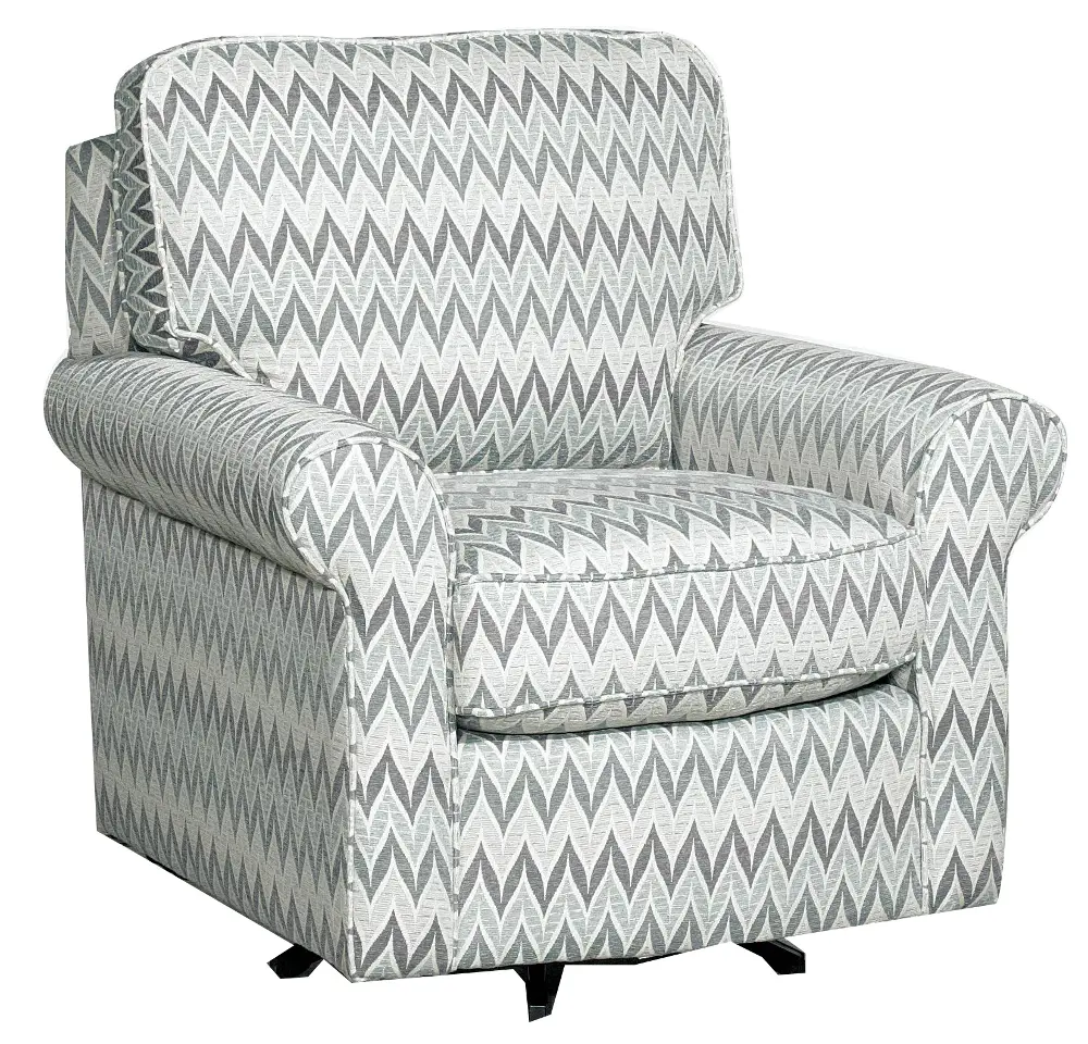 Moxie Geometric Pattern Upholstered Casual Swivel Chair-1