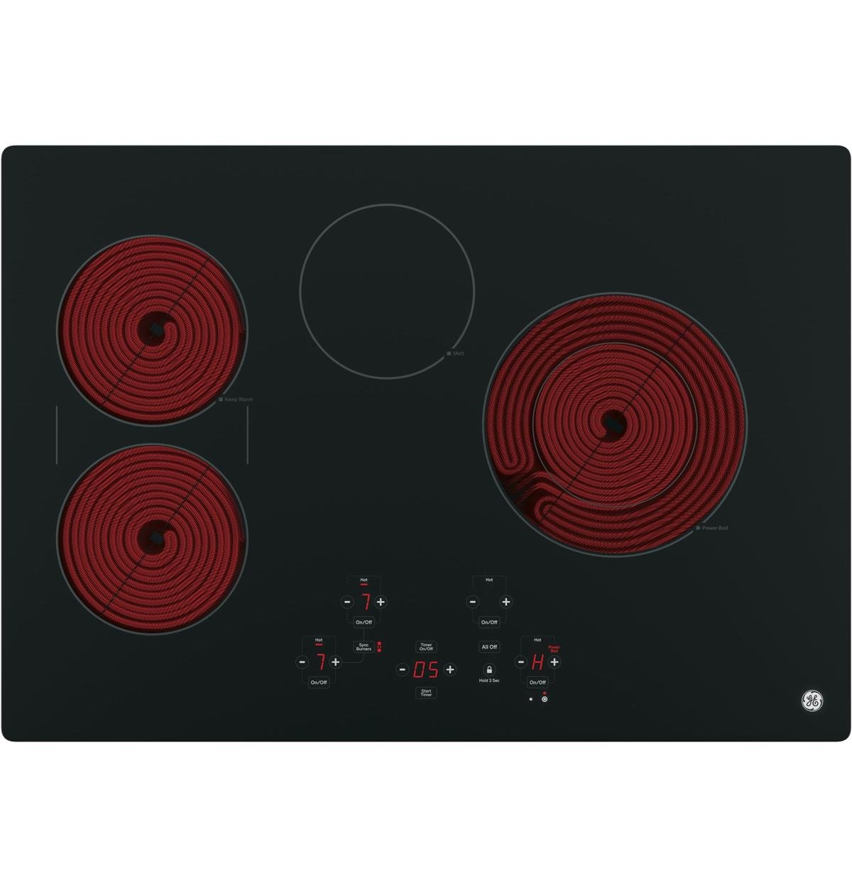 JP5030DJBB GE 30 Inch Smoothtop Electric Cooktop - Black-1