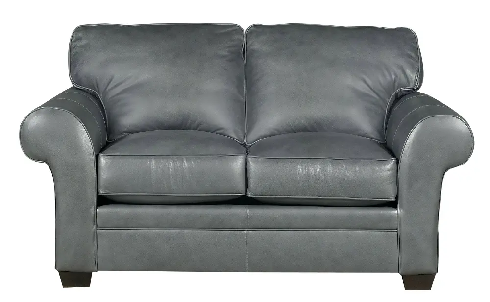 L7902-1 Zachary Classic Contemporary Leather Gray Loveseat-1