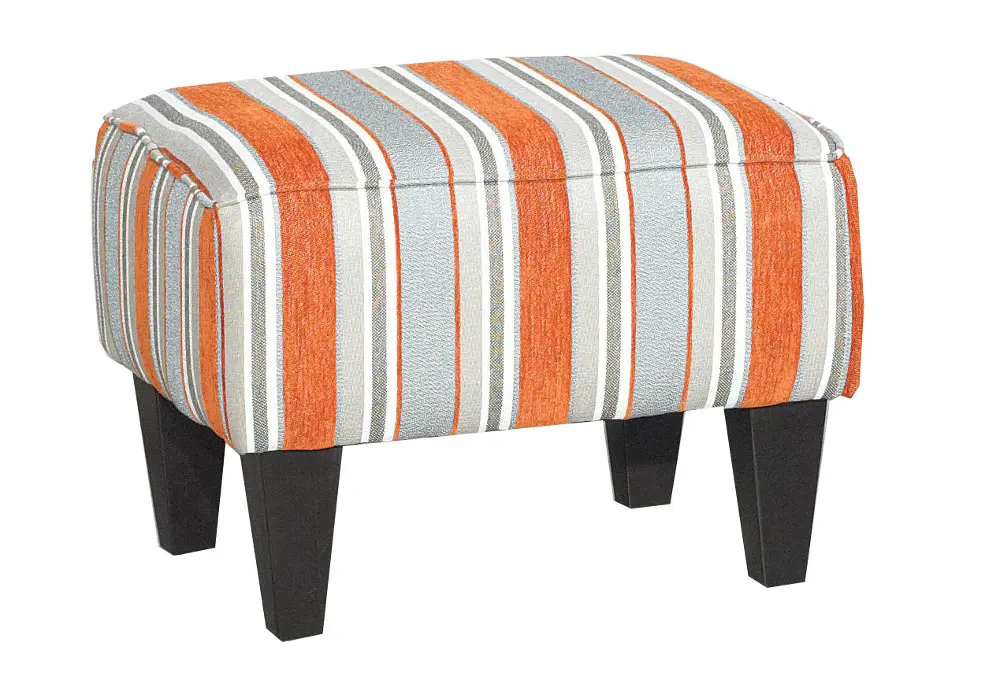 Benchmark Striped Upholstered Modern Ottoman-1