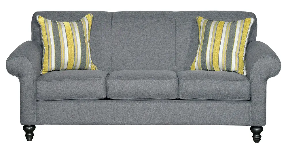 Benchmark Gray Upholstered Casual Classic Sofa-1