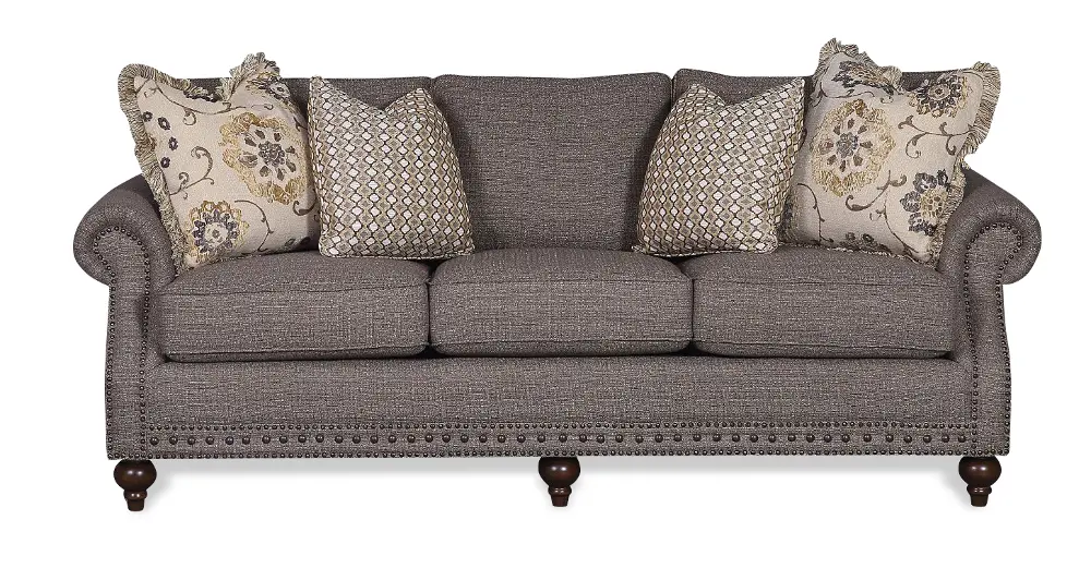 Chelsea Pewter Upholstered New Traditional Sofa-1