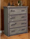 Rustic Driftwood 4-Drawer Chest - Fort