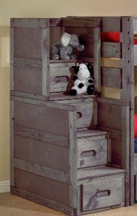Fort Driftwood Rustic Stairway Chest