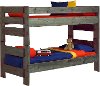 Rustic Driftwood Gray Twin-over-Twin Bunk Bed - Fort