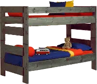 Rustic Driftwood Gray Twin-over-Twin Bunk Bed - Fort