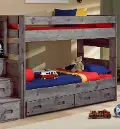 Fort Driftwood Twin-over-Twin Bunk Bed with Storage