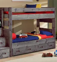 Fort Driftwood Twin-over-Twin Bunk Bed with Storage