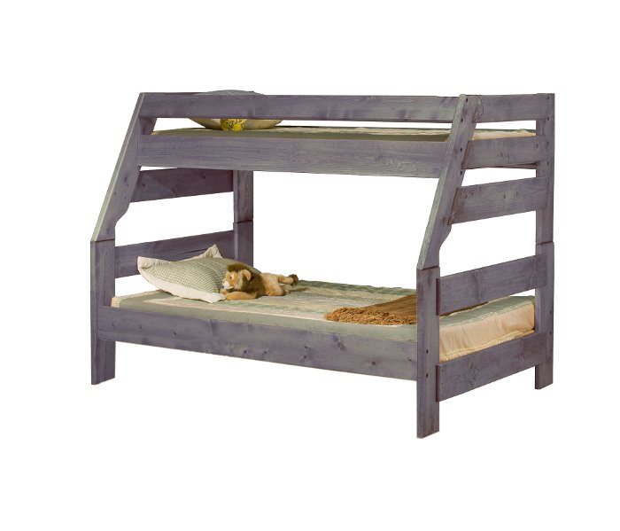 Fort Driftwood Gray Twin-over-Full Bunk Bed
