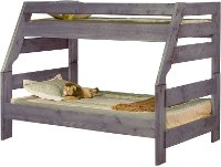 Rustic Driftwood Gray Twin-over-Full Bunk Bed - Fort