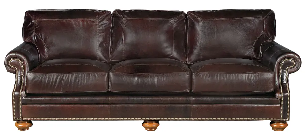L4260-3 Heuer Chocolate Brown Traditional Leather Sofa-1