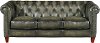Traditional Charcoal Gray Leather Sofa - Fusion-1