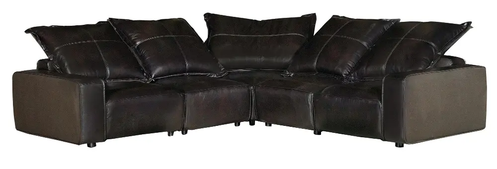Soho Walnut Brown Upholstered 5 Piece Sectional-1
