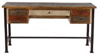 Distressed Multi-colored Small Office Desk - Antique