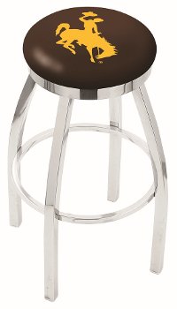 Chrome Swivel Bar Stool - University of Wyoming