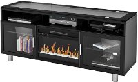 72 Inch Black Fireplace Media TV Stand