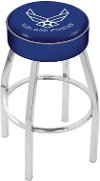 Chrome 25 Inch Cushion Swivel Counter Stool - US Air Force
