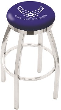 L8C2C30AirFor Chrome 30 Inch Bar Stool - US Air Force