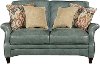 Clearance Classic Traditional Green Leather Loveseat - Silver Lake