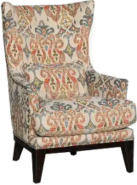 Traditional Sand Pattern Wingback Chair - Silver Lake
